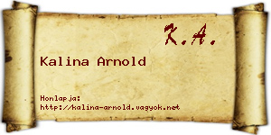Kalina Arnold névjegykártya
