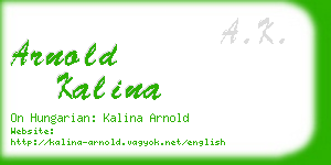 arnold kalina business card